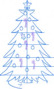dessiner un sapin de noel - etape 5 dessiner un sapin de noel - etape 5