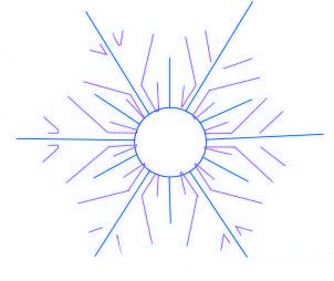 dessiner un flocon de neige de noel - etape 2 dessiner un flocon de neige de noel - etape 2
