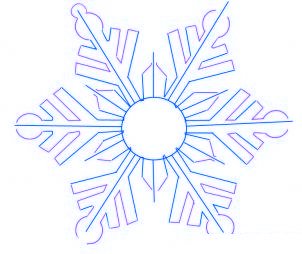 dessiner un flocon de neige de noel - etape 3 dessiner un flocon de neige de noel - etape 3