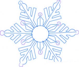 dessiner un flocon de neige de noel - etape 4 dessiner un flocon de neige de noel - etape 4