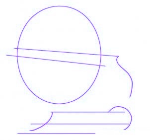 dessiner un traineau du pere noel - etape 1