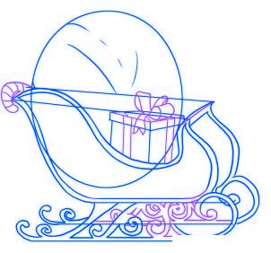 dessiner un traineau du pere noel - etape 4 dessiner un traineau du pere noel - etape 4