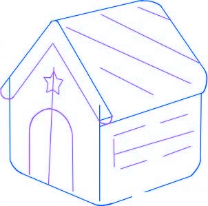 dessiner une maison en pain d-epice - etape 2