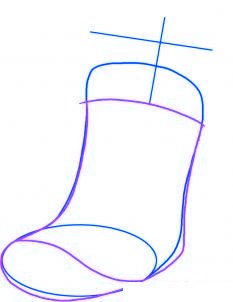 dessiner une chaussette de noel - etape 2