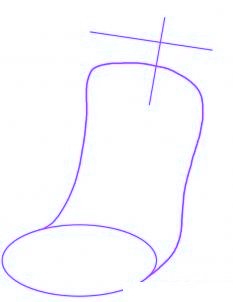 dessiner une chaussette de noel - etape 1 dessiner une chaussette de noel - etape 1