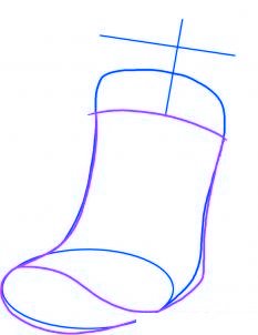 dessiner une chaussette de noel - etape 2 dessiner une chaussette de noel - etape 2