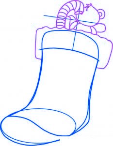 dessiner une chaussette de noel - etape 3 dessiner une chaussette de noel - etape 3