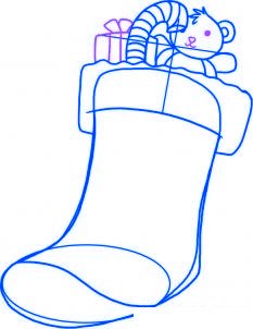 dessiner une chaussette de noel - etape 4 dessiner une chaussette de noel - etape 4