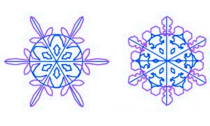 dessiner un flocon de neige de noel - etape 3 dessiner un flocon de neige de noel - etape 3