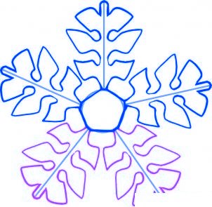 dessiner un flocon de neige de noel - etape 5 dessiner un flocon de neige de noel - etape 5