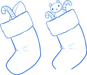 dessiner des chaussettes de noel - etape 4