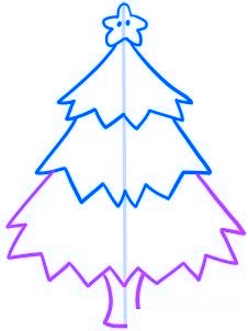 dessiner un sapin de noel - etape 5 dessiner un sapin de noel - etape 5