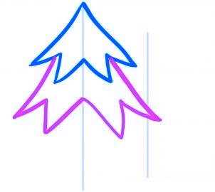 dessiner un sapin de noel - etape 3