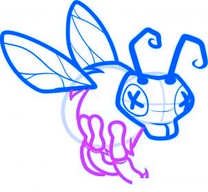 dessiner abeille zombie - etape 5 dessiner abeille zombie - etape 5