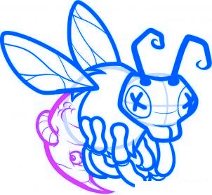 dessiner abeille zombie - etape 7 dessiner abeille zombie - etape 7