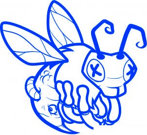 dessiner abeille zombie - etape 8 dessiner abeille zombie - etape 8
