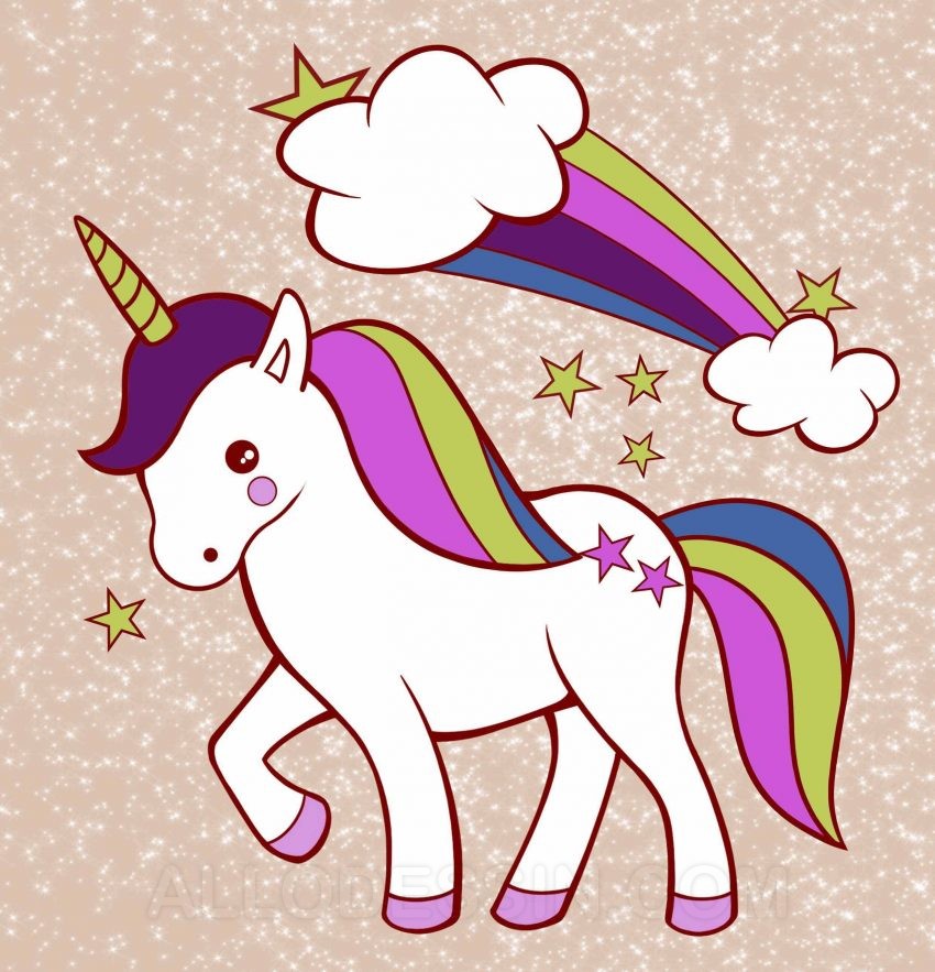 Comment dessiner une licorne facile – AlloDessin