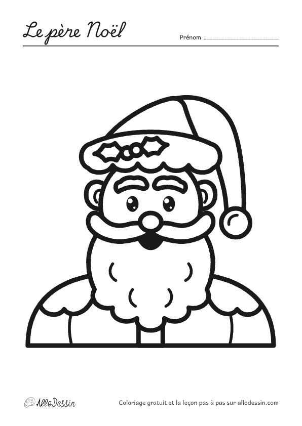 Coloriage du père Noël à imprimer, format A4