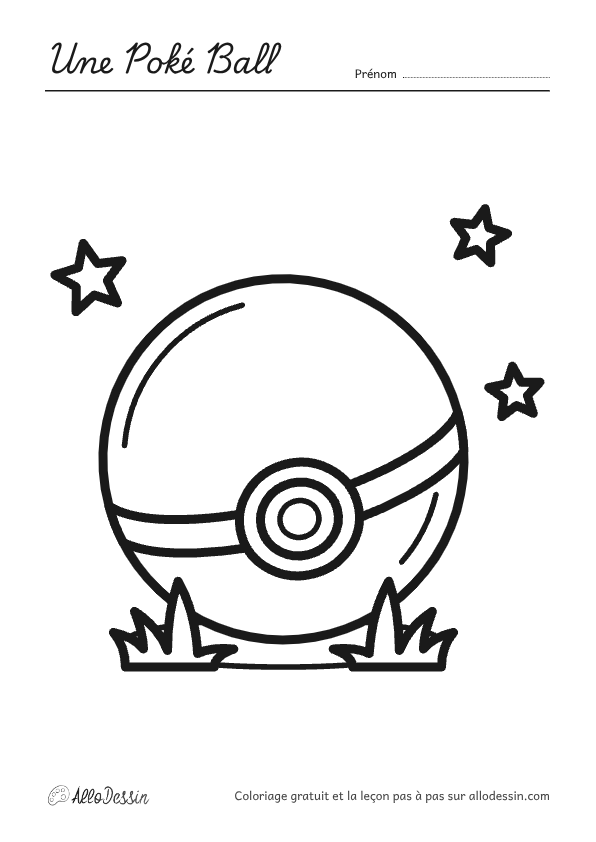 Coloriage d'une Poké Ball à imprimer, format A4